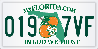 FL license plate 0197VF