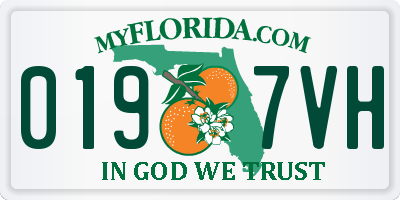 FL license plate 0197VH