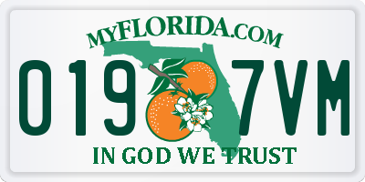 FL license plate 0197VM