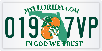 FL license plate 0197VP