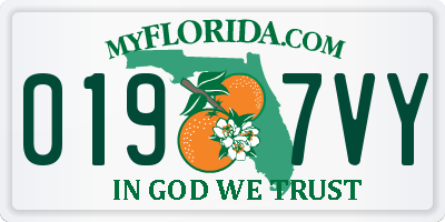 FL license plate 0197VY