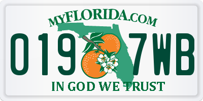 FL license plate 0197WB