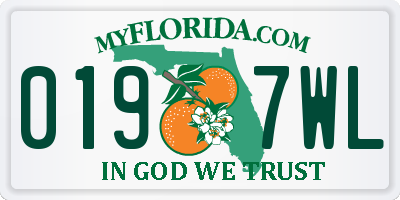 FL license plate 0197WL