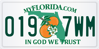 FL license plate 0197WM