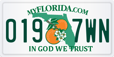 FL license plate 0197WN