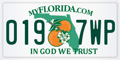 FL license plate 0197WP