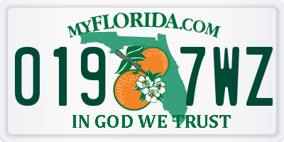 FL license plate 0197WZ