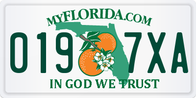 FL license plate 0197XA
