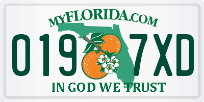 FL license plate 0197XD