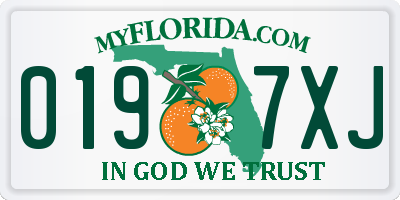 FL license plate 0197XJ