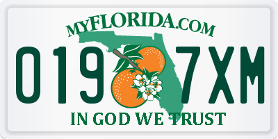 FL license plate 0197XM