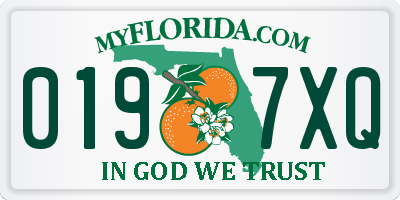 FL license plate 0197XQ