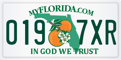 FL license plate 0197XR