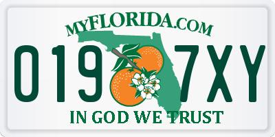 FL license plate 0197XY