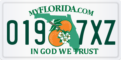 FL license plate 0197XZ