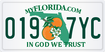 FL license plate 0197YC