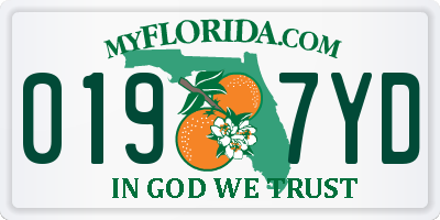 FL license plate 0197YD