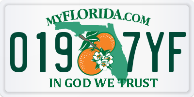 FL license plate 0197YF