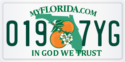 FL license plate 0197YG