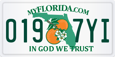 FL license plate 0197YI