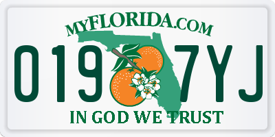 FL license plate 0197YJ