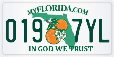 FL license plate 0197YL
