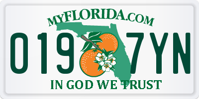 FL license plate 0197YN