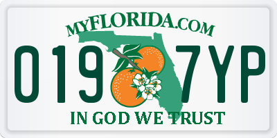 FL license plate 0197YP