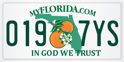 FL license plate 0197YS
