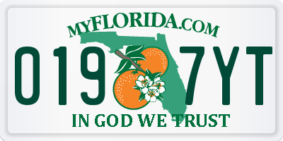 FL license plate 0197YT