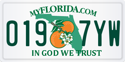 FL license plate 0197YW