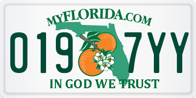 FL license plate 0197YY