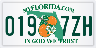 FL license plate 0197ZH