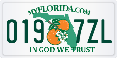 FL license plate 0197ZL