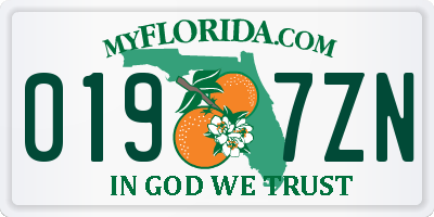 FL license plate 0197ZN
