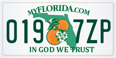 FL license plate 0197ZP