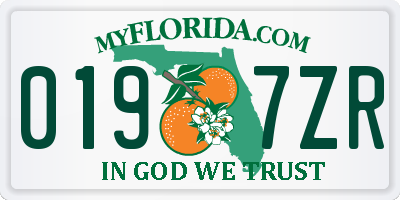 FL license plate 0197ZR