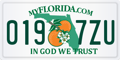 FL license plate 0197ZU