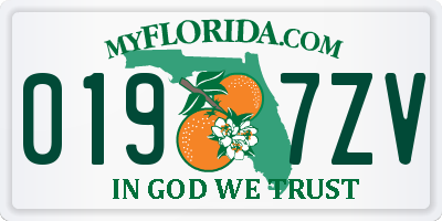 FL license plate 0197ZV