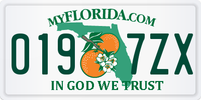 FL license plate 0197ZX