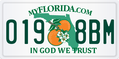 FL license plate 0198BM
