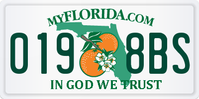 FL license plate 0198BS
