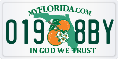 FL license plate 0198BY