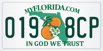 FL license plate 0198CP