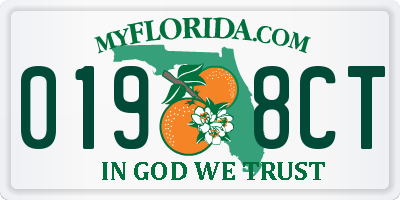 FL license plate 0198CT