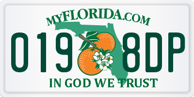 FL license plate 0198DP