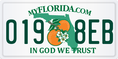 FL license plate 0198EB