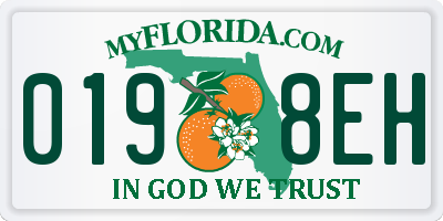FL license plate 0198EH