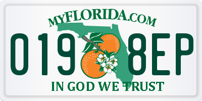 FL license plate 0198EP