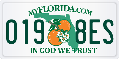 FL license plate 0198ES